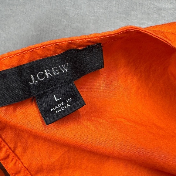 J.Crew Tiered Pink Embroidered Ruffle Sleeve 100% Cotton Orange Mini Dress Large - Picture 15 of 16